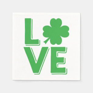 St. Patrick's Day Ierse Liefde  Groene Shamrock Servetten