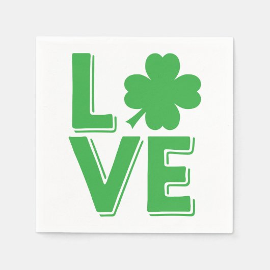 St. Patrick's Day Ierse Liefde Groene Shamrock Servetten (Voorkant)