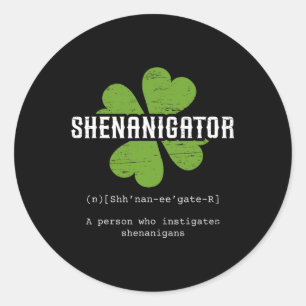 St. Patrick's Day Ierse Shenanigator Lucky Fun Clo Ronde Sticker