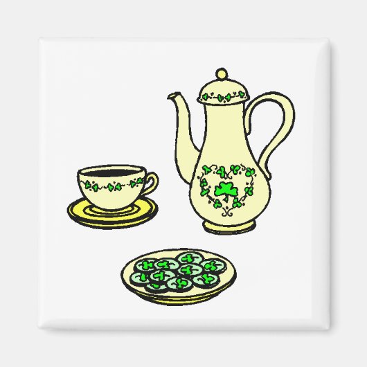 St. Patrick's Day Ierse theeset magneet (Voorkant)