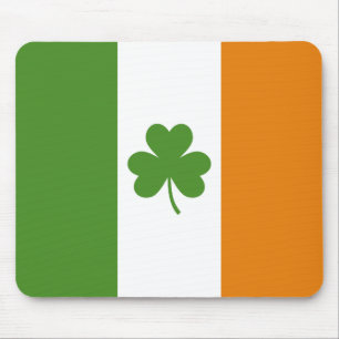 St Patrick's Day Ierse vlag met Shamrock klaver Muismat
