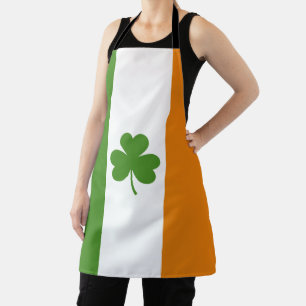 St Patrick's Day Ierse vlag met Shamrock klaver Schort