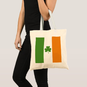 St Patrick's Day Ierse vlag met Shamrock klaver Tote Bag