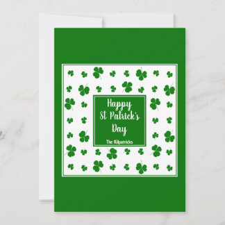 St Patrick's Day Ierse zegeningen Shamrock patroon Feestdagenkaart