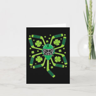 St Patrick's Day IJshockey Shamrock Clover Jongen Kaart