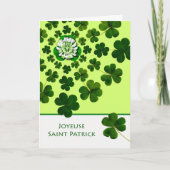 St. Patrick's Day in het Frans met Shamrocks Kaart (Voorkant)