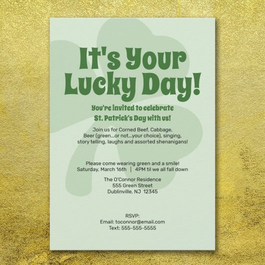 St. Patricks Day - Invitation du jour chanceux