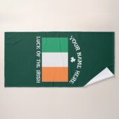 St Patrick's Day Ireland Flag Custom Name Shamrock (Serviette de bain)