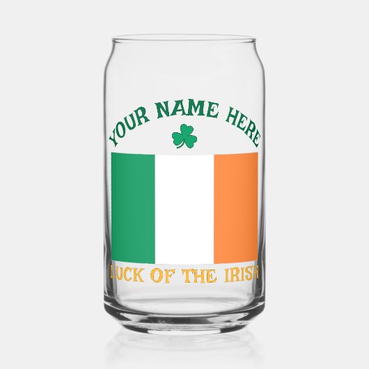 St Patrick's Day Ireland Flag Custom Name Shamrock (Recto)