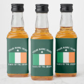 St Patrick's Day Ireland Flag Custom Name Shamrock Likeurfles Etiket (Flessen)