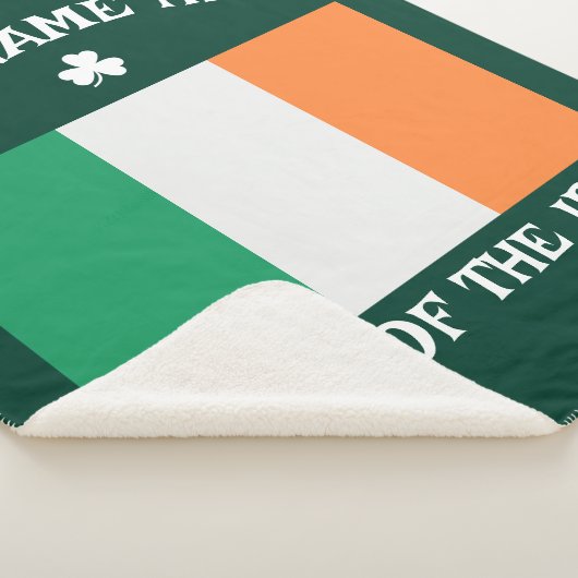 St Patrick's Day Ireland Flag Custom Name Shamrock Sherpa Deken (3/4)