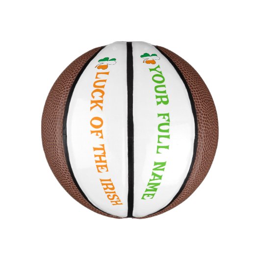 St Patrick's Day Ireland Flag Shamrock Custom Name Basketbal (Verticaal)