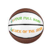 St Patrick's Day Ireland Flag Shamrock Custom Name Basketbal (Voorkant)