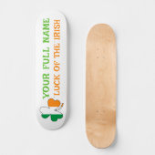 St Patrick's Day Ireland Flag Shamrock Custom Name Skateboard (Voorkant)