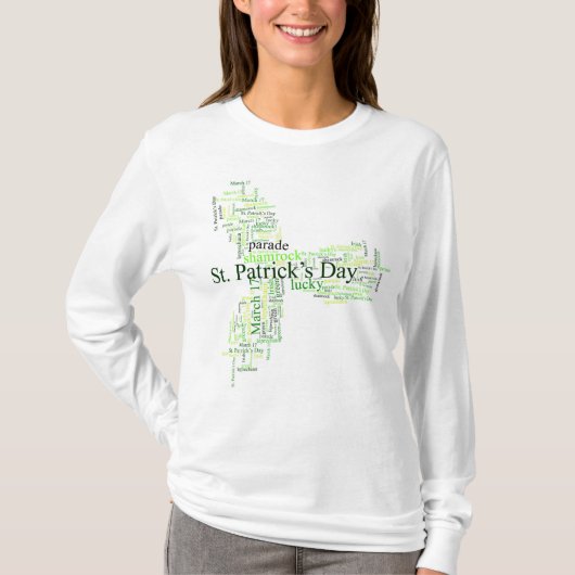 St. Patrick's Day Ireland Word Collage T-shirt (Voorkant)