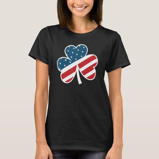 St Patrick's Day Irish American Flag Shamrock 1 T-shirt (Voorkant)