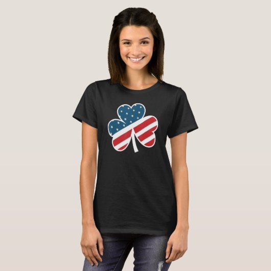 St Patrick's Day Irish American Flag Shamrock 1 T-shirt (Voorkant volledig)