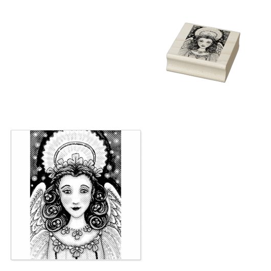 ST. PATRICK'S DAY IRISH ANGEL RUBBER STEMPEL (Gestempeld)