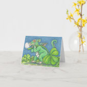 St. Patricks Day IRISH BABY DRAGON NOTE KAART Blan (Gele Bloem)