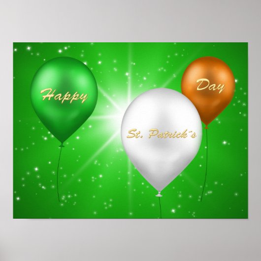 St. Patrick's Day Irish Balloons - Poster Print (Voorkant)