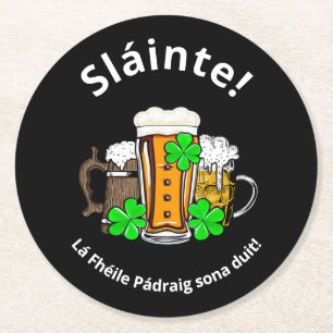 ST PATRICKS DAY Irish Beers Ronde Kartonnen Onderzetter