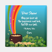 St. Patrick's Day Irish Blessing with clovers Magn Magneet (Voorkant)