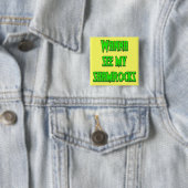 St. Patrick's Day Irish Buttonnen Vierkante Button 5,1 Cm (In situ)