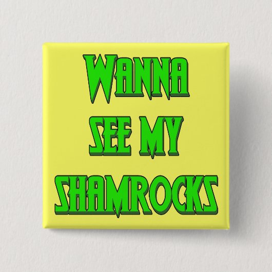 St. Patrick's Day Irish Buttonnen Vierkante Button 5,1 Cm (Voorkant)