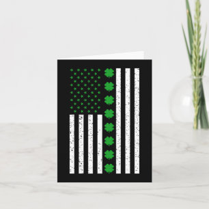 St Patricks Day Irish Clover American Flag Kaart