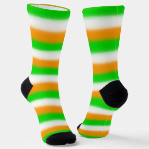 St Patrick's Day Irish Colors: Oranje Green White Sokken