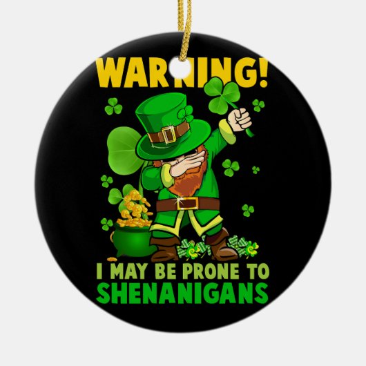 St Patricks Day Irish Dabbing Leprechaun St Patric Keramisch Ornament (Voorkant)