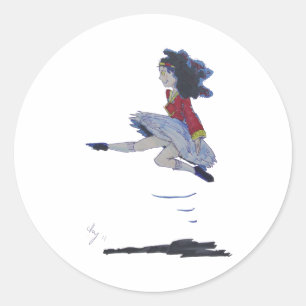 St. Patrick's Day Irish Dancing Cartoon Ronde Sticker