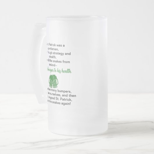 St. Patrick's Day Irish Drinking Toast Beer Mug (Devant gauche)