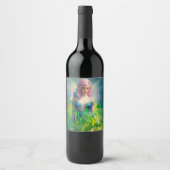 St Patrick's Day Irish Fairy with Clover detail Wijn Etiket (Voorkant)