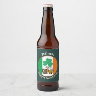 St Patricks Day Irish Flag Bier Etiket