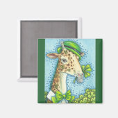 ST. PATRICK'S DAY IRISH GIRAFFE MAGNET Square Magneet (Voorkant / Achterkant)