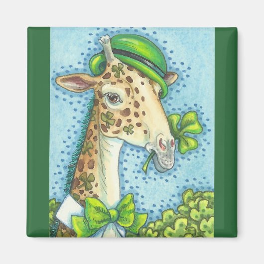 ST. PATRICK'S DAY IRISH GIRAFFE MAGNET Square Magneet (Voorkant)