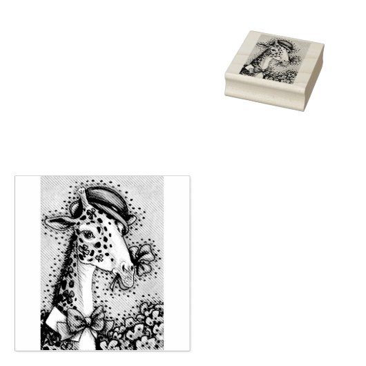 ST. PATRICK'S DAY IRISH GIRAFFE RUBBER STAMP 	RUBBERSTEMPEL (Gestempeld)