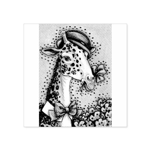 ST. PATRICK'S DAY IRISH GIRAFFE RUBBER STAMP 	RUBBERSTEMPEL (Afrduk)