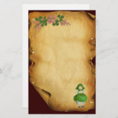 ST PATRICK'S DAY - IRISH GIRL EN SHAMROCKS BRIEFPAPIER (Voorkant / Achterkant)