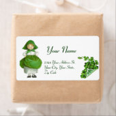 ST PATRICK'S DAY - IRISH GIRL EN SHAMROCKS ETIKET (Insitu)