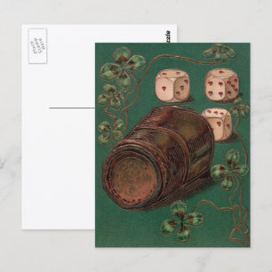 St. Patrick's Day, Irish Good Luck Dice Briefkaart
