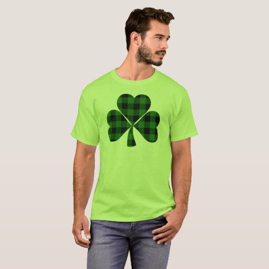 St. Patrick's day, Irish green groene plaid shamro T-shirt (Voorkant volledig)