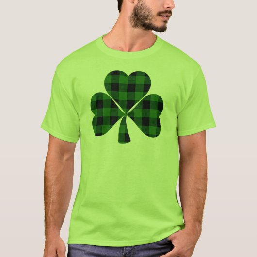 St. Patrick's day, Irish green groene plaid shamro T-shirt (Voorkant)
