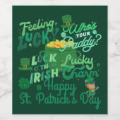 St. Patrick's Day Irish green luck Shamrock Wijn Etiket (Enkel label)