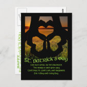 St. Patrick's Day Irish Hand Heart Shamrock geplaa Briefkaart (Voorkant / Achterkant)