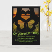 St. Patricks Day Irish Hand Heart Shamrock-kaart Kaart (Gele Bloem)