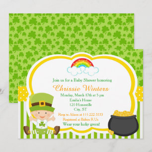 St Patrick's Day Irish Holiday Baby shower Kaart