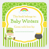 St Patrick's Day Irish Holiday Boy Baby shower Vierkante Sticker (Voorkant)