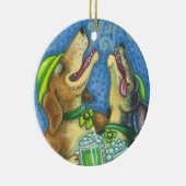 St. Patrick's Day Irish Hounds DOG ORNAMENT Round (Rechts)